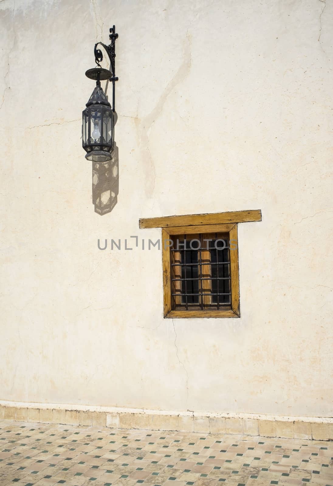 Traditional Moroccan architecture in the historic medina of Fes in Morocco.