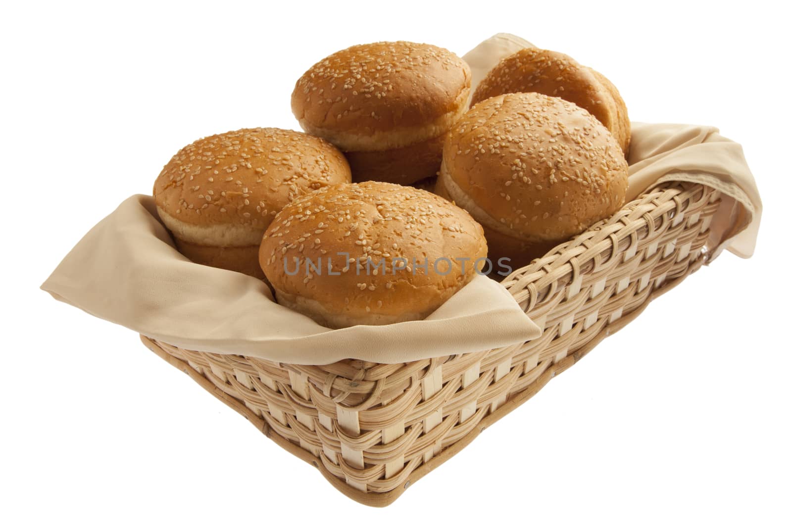 Scrumptious baked buns in basket  by haiderazim