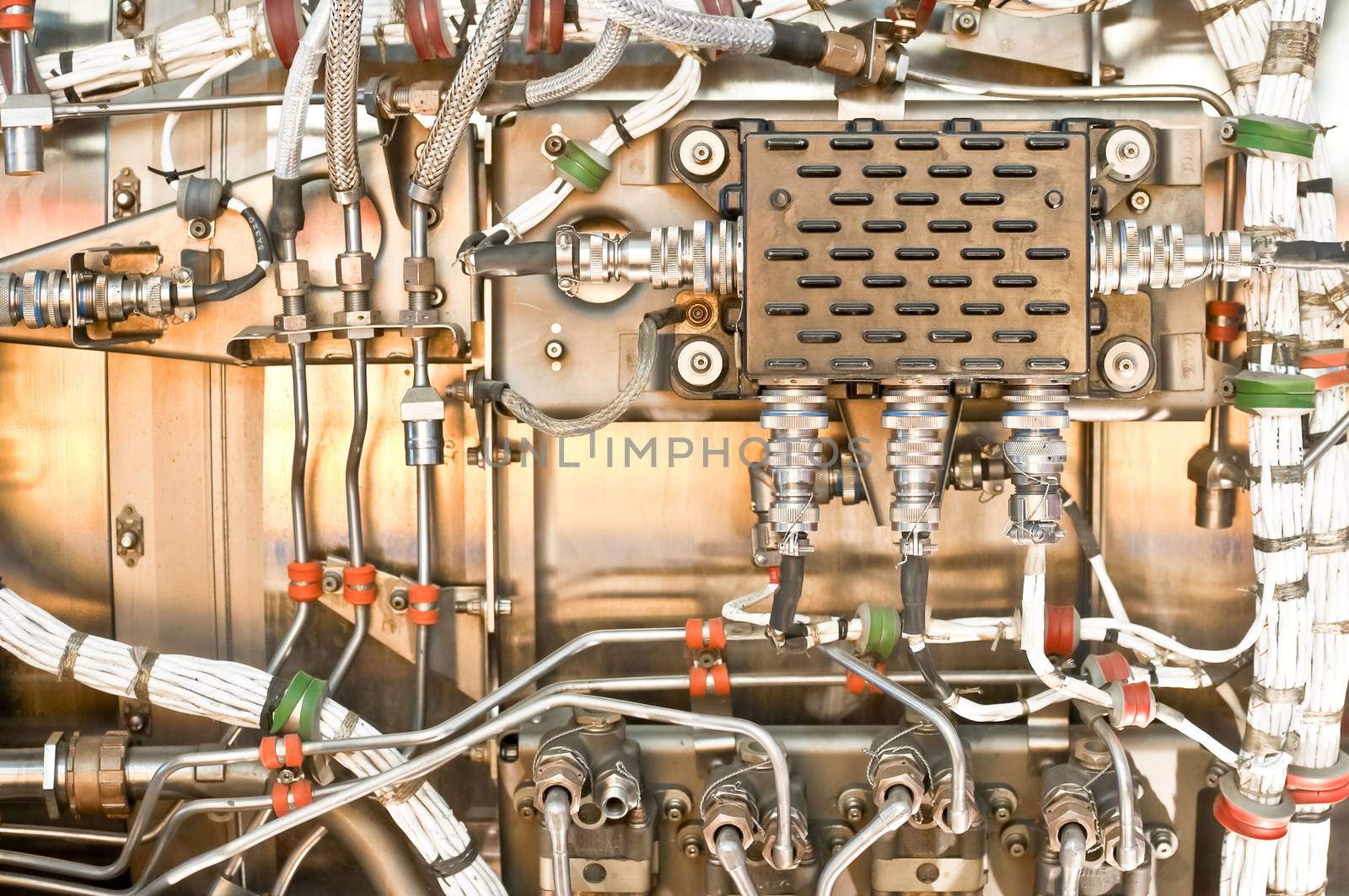 jet engine hydraulics and wiring as used in the aviation industry