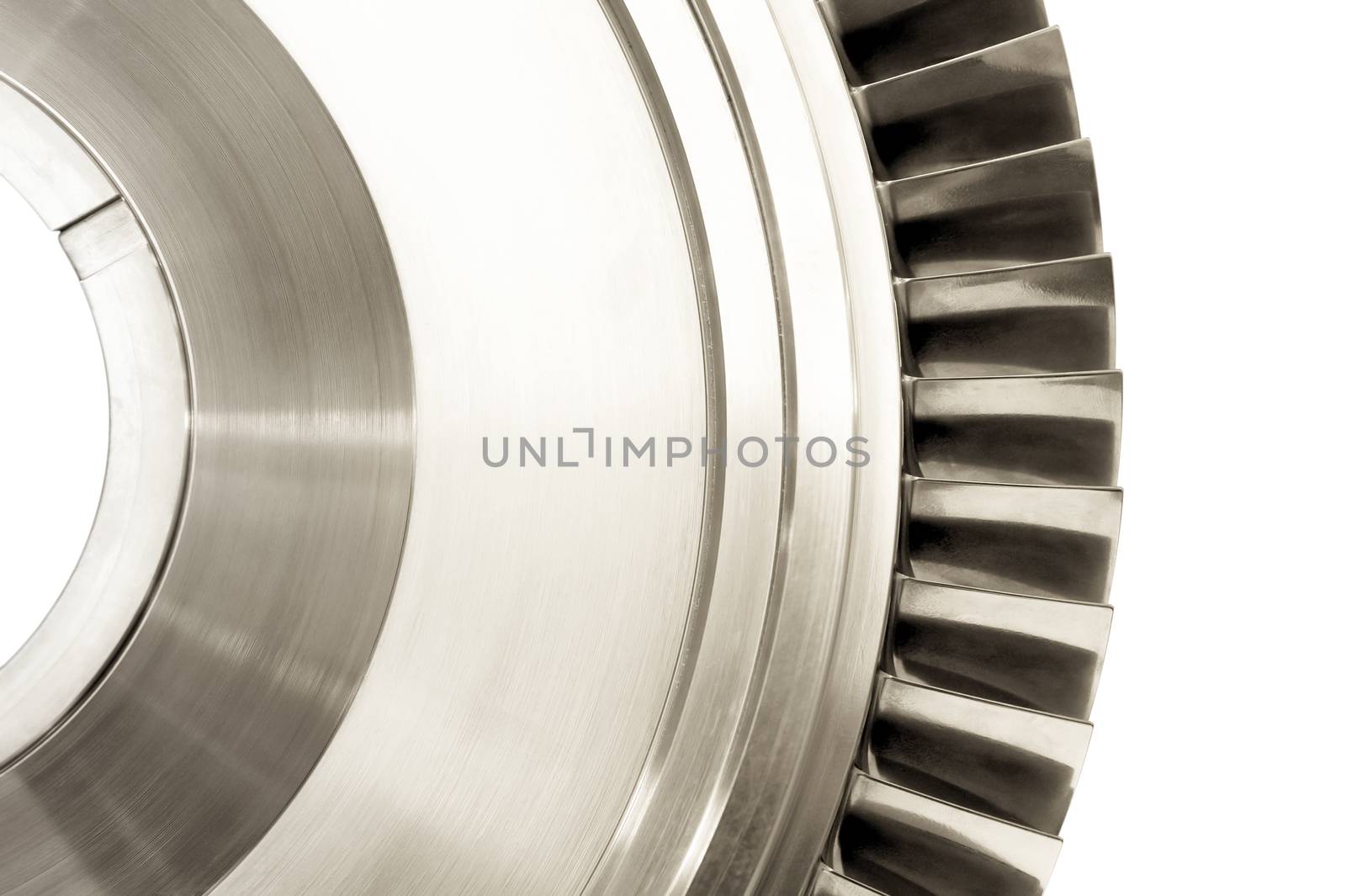 jet engine turbine blade isolated on white