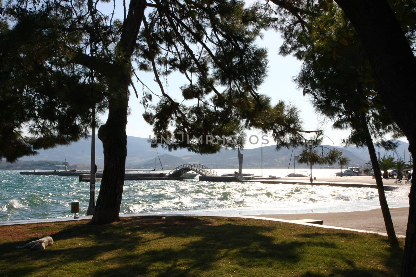 Volos,Greece,promenade along the seaside