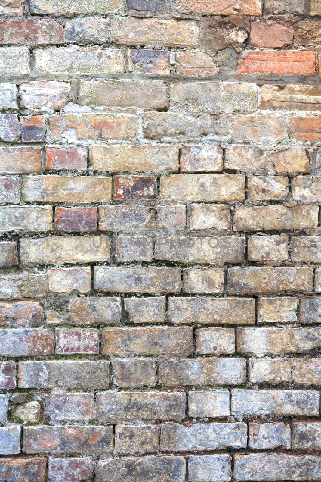 Abstract Background With old Weathered Brick Wall