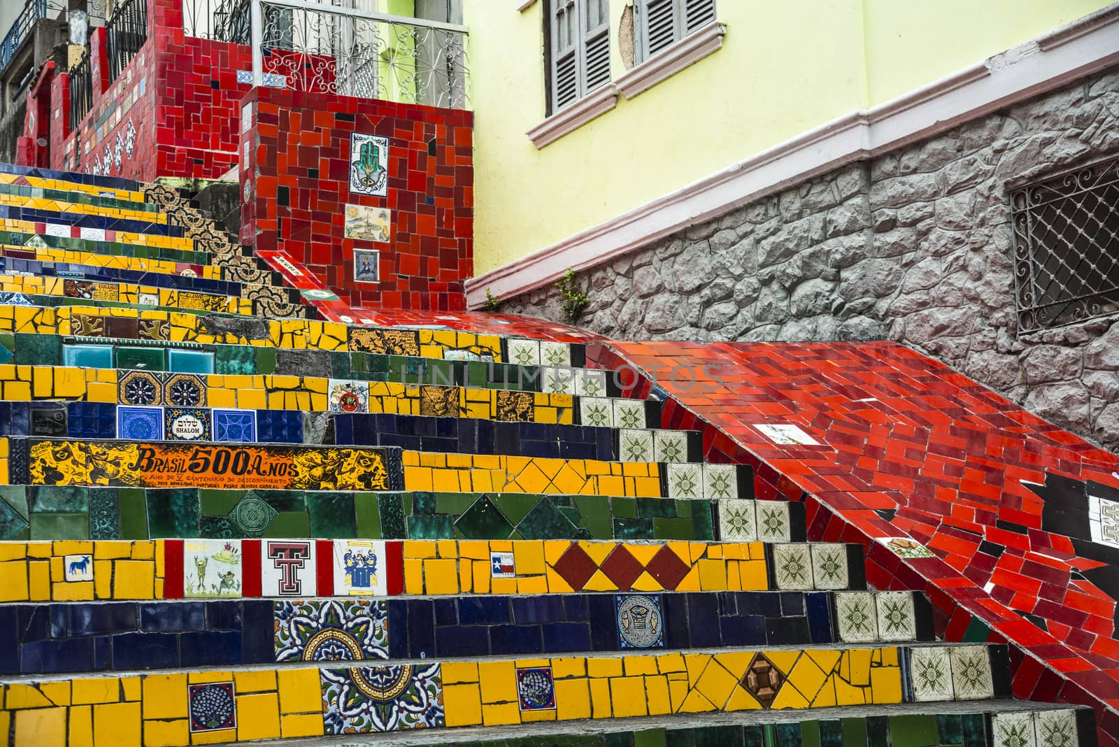 RIO DE JANEIRO - MARCH 1: Stairway Selaron - It's world-famous work of Chilean artist Jorge Selaron who declared it as "my tribute to the Brazilian people" - on March 1, 2013 in Rio de Janeiro, Brazil