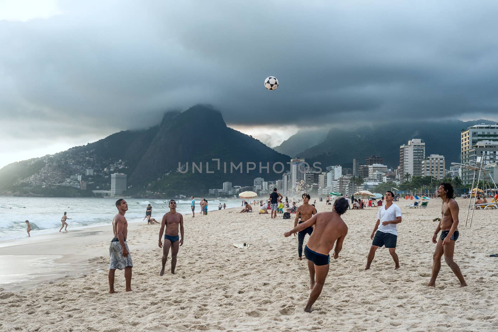 RIO DE JANEIRO, MARCH 2: Group of Brazilians play a game of keep by xura