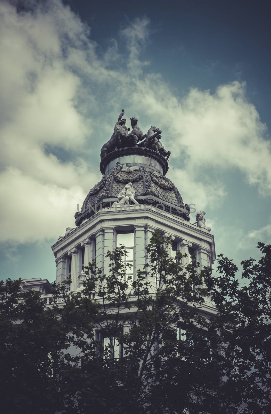 Gran via, Image of the city of Madrid, its characteristic archit by FernandoCortes