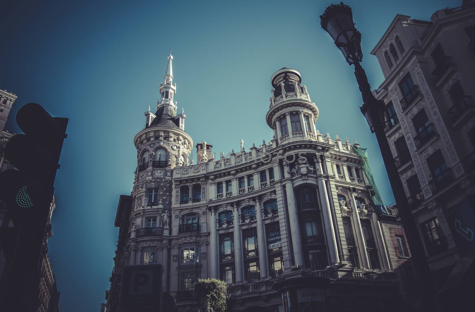 street, Image of the city of Madrid, its characteristic architec by FernandoCortes