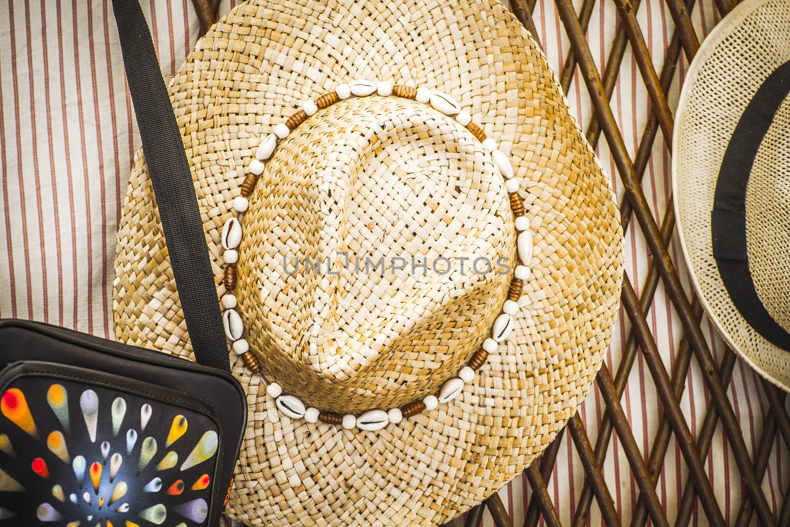 handmade wicker hats in a medieval fair