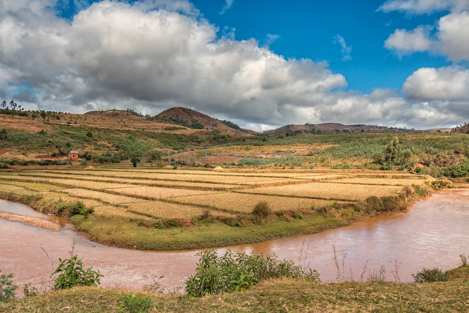 The beautiful landscapes of the central highland areas of Madagascar