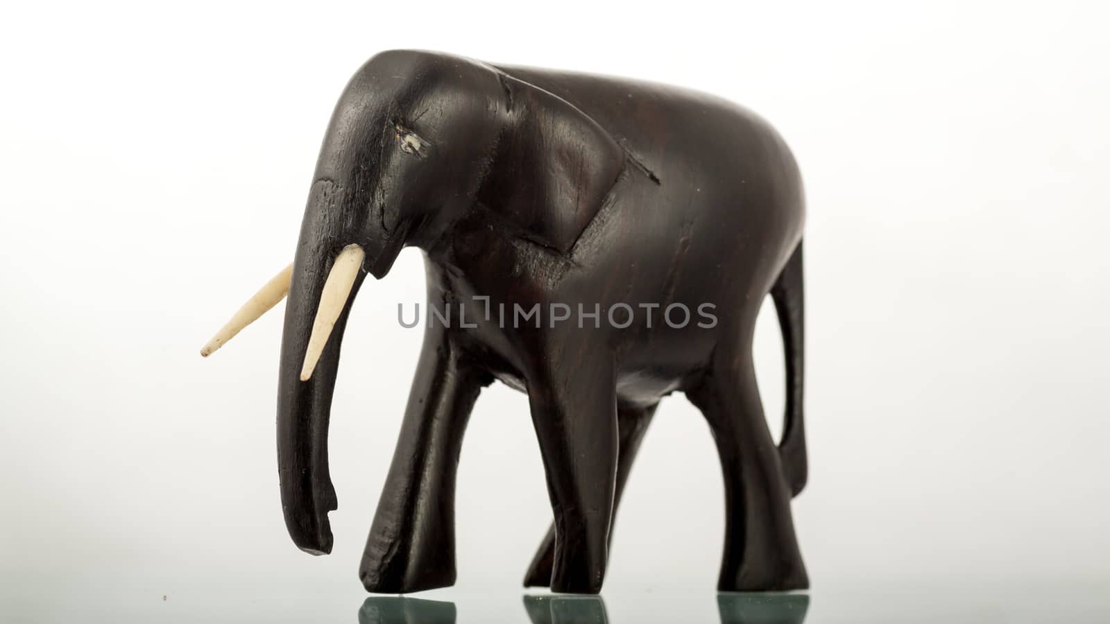 A figure of an elephant made out of Ebony wood by local African craftsmen