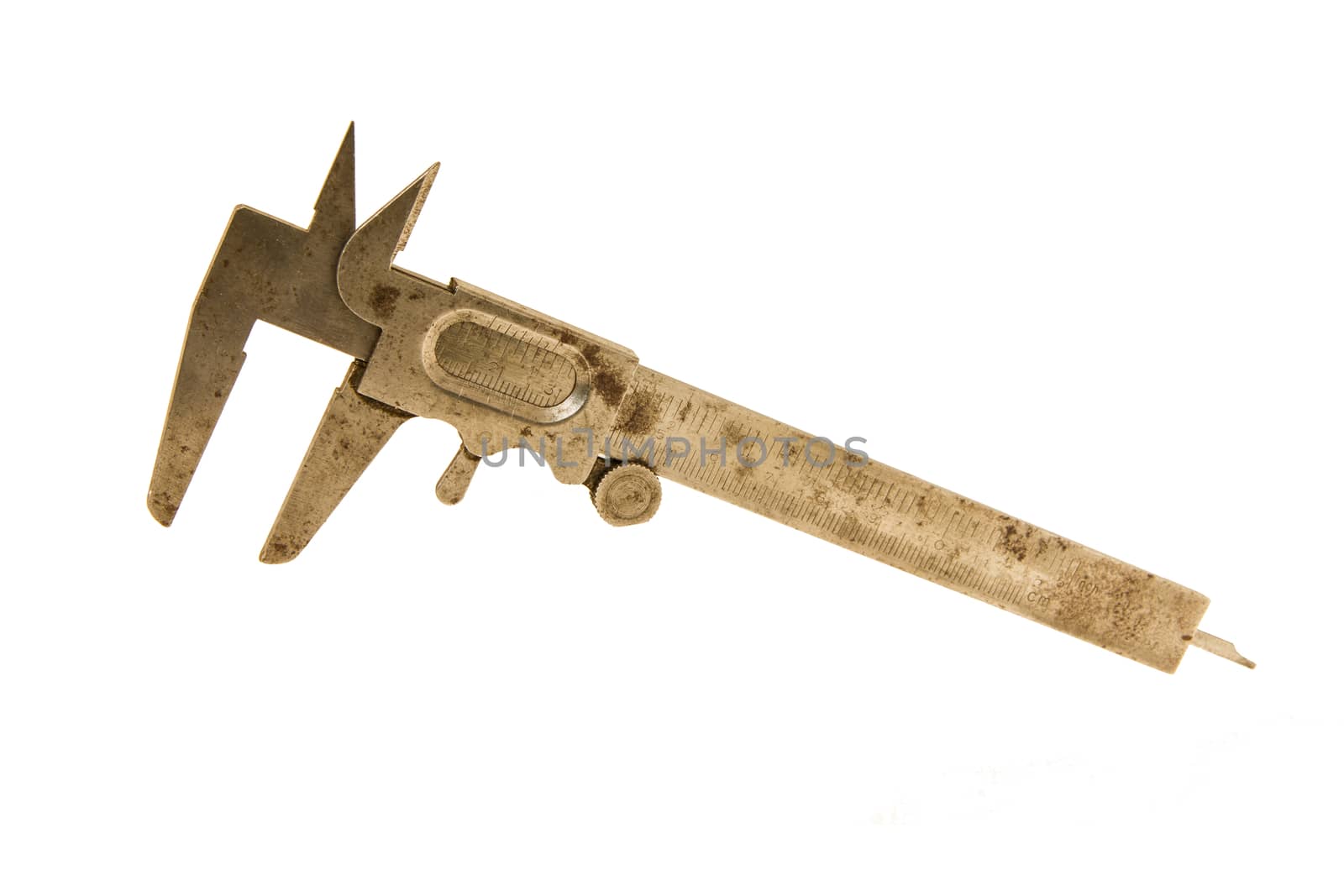 Old rusty caliper, isolated on a white background by huntz
