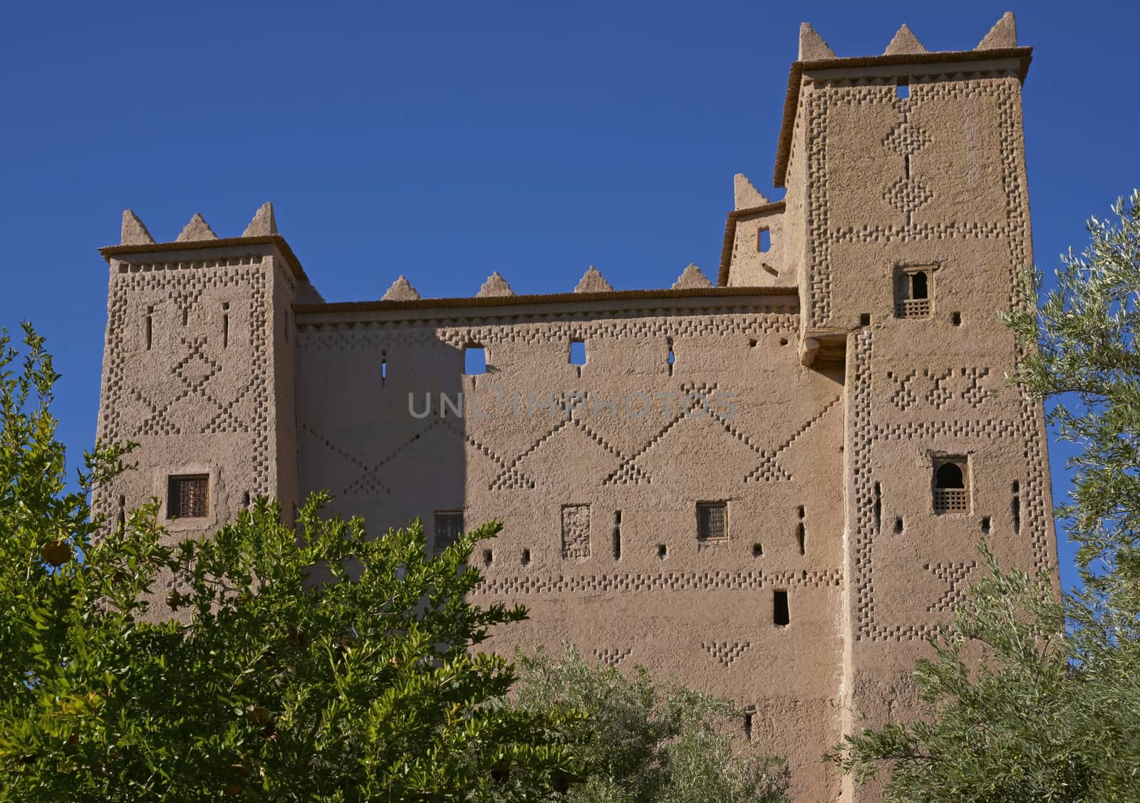 Traditional Berber house in the small village of Skoura in the foothills of the Atlas Mountains in Morocco