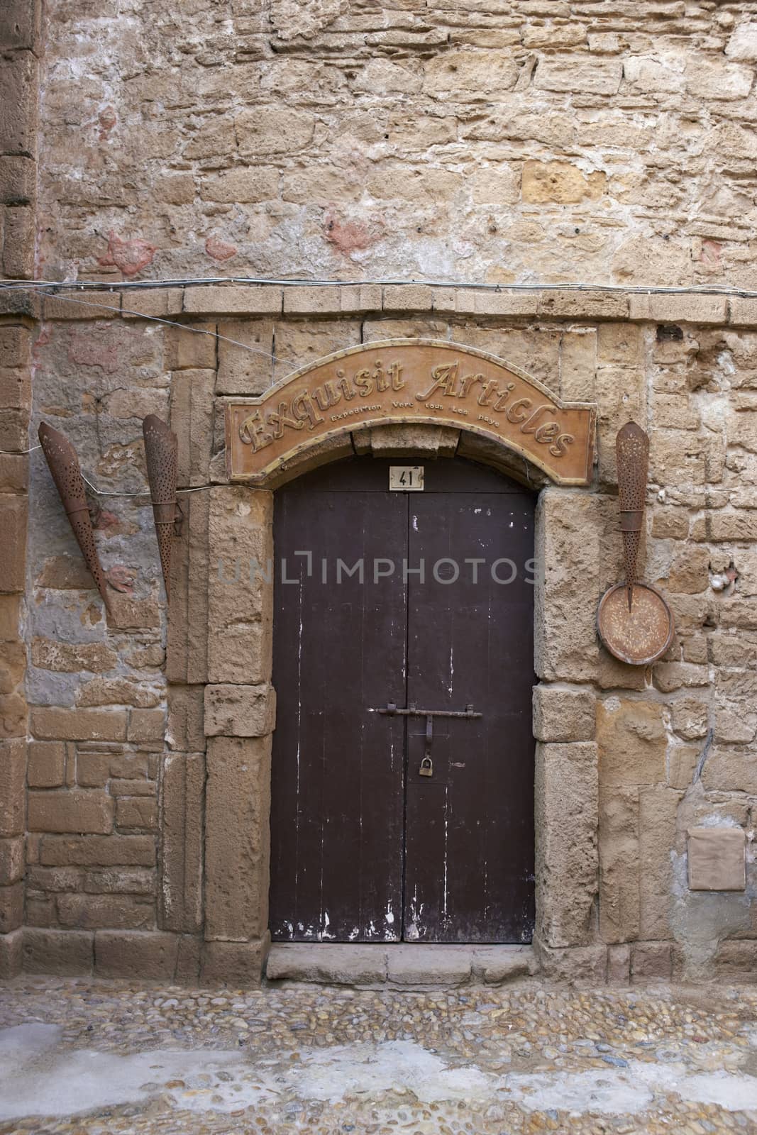 Artisan shops closed for Eid in the historic fishing port of Essaouira in Morocco.