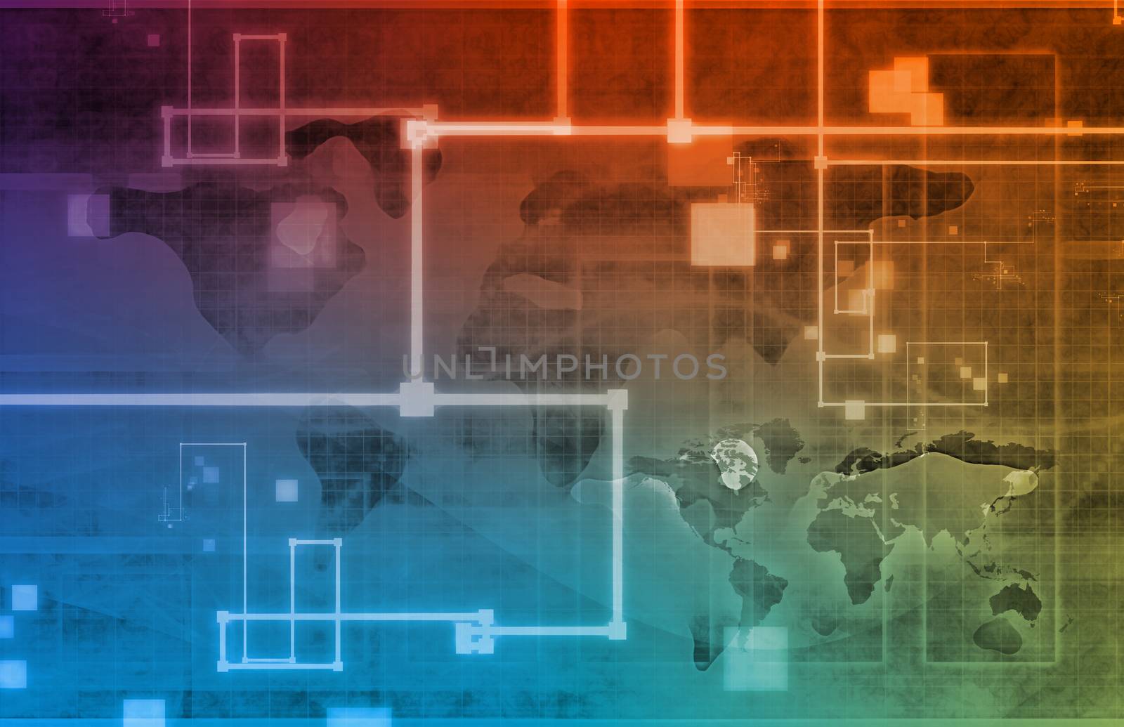 Connected Network System Worldwide Technology as Art