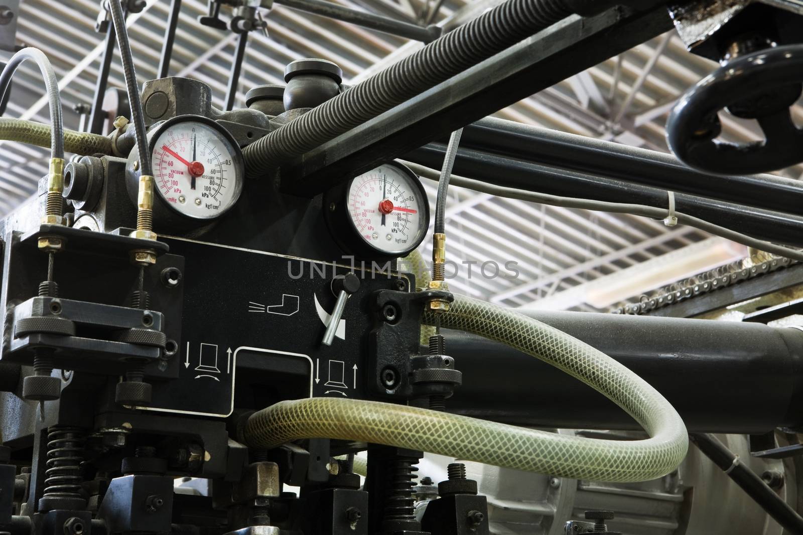 The equipment for a press in a modern printing house