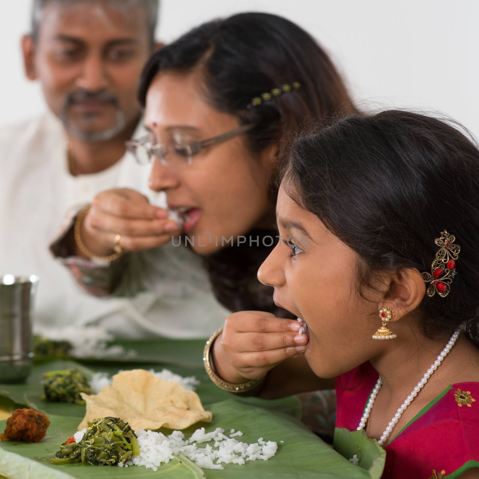 Indian family dining by szefei