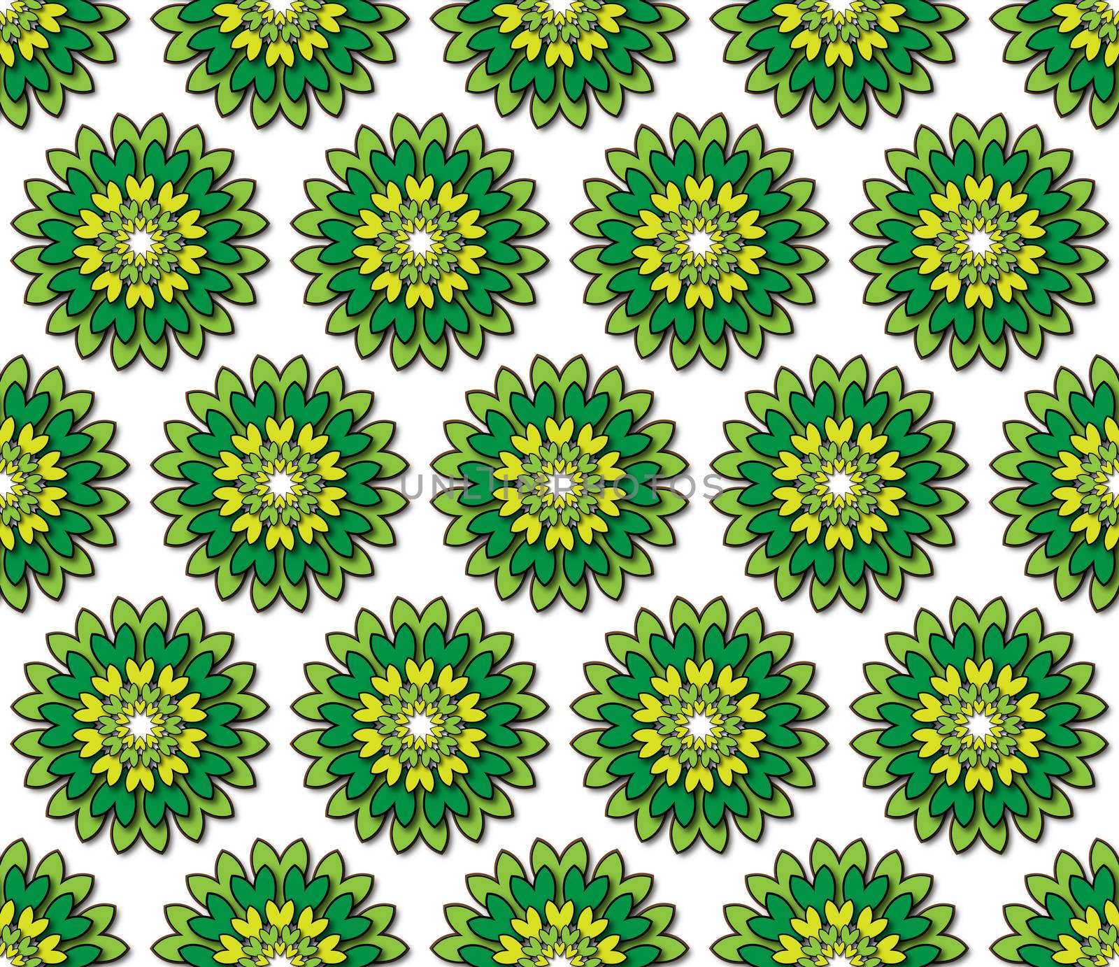 background or fabric abstract greenish yellow florets