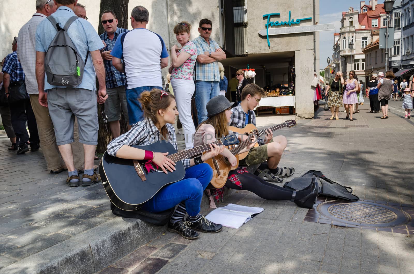 musician celebrate annual street music festival by sauletas