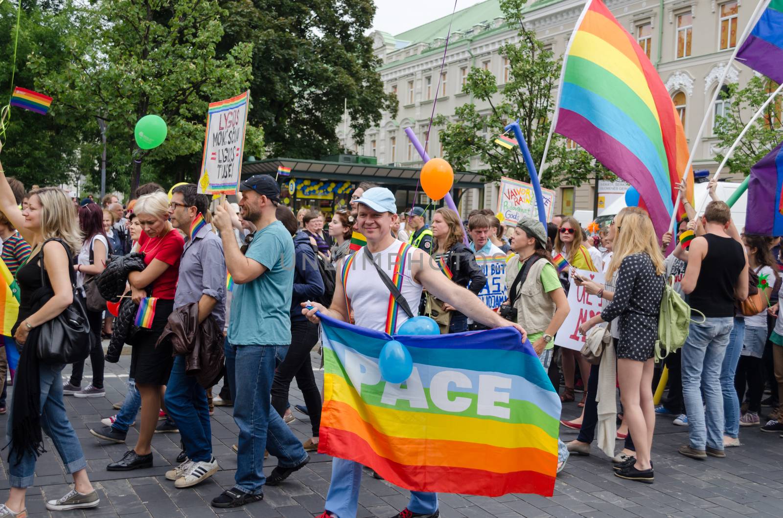 yearly gay lesbian Baltic parade ballons flag by sauletas