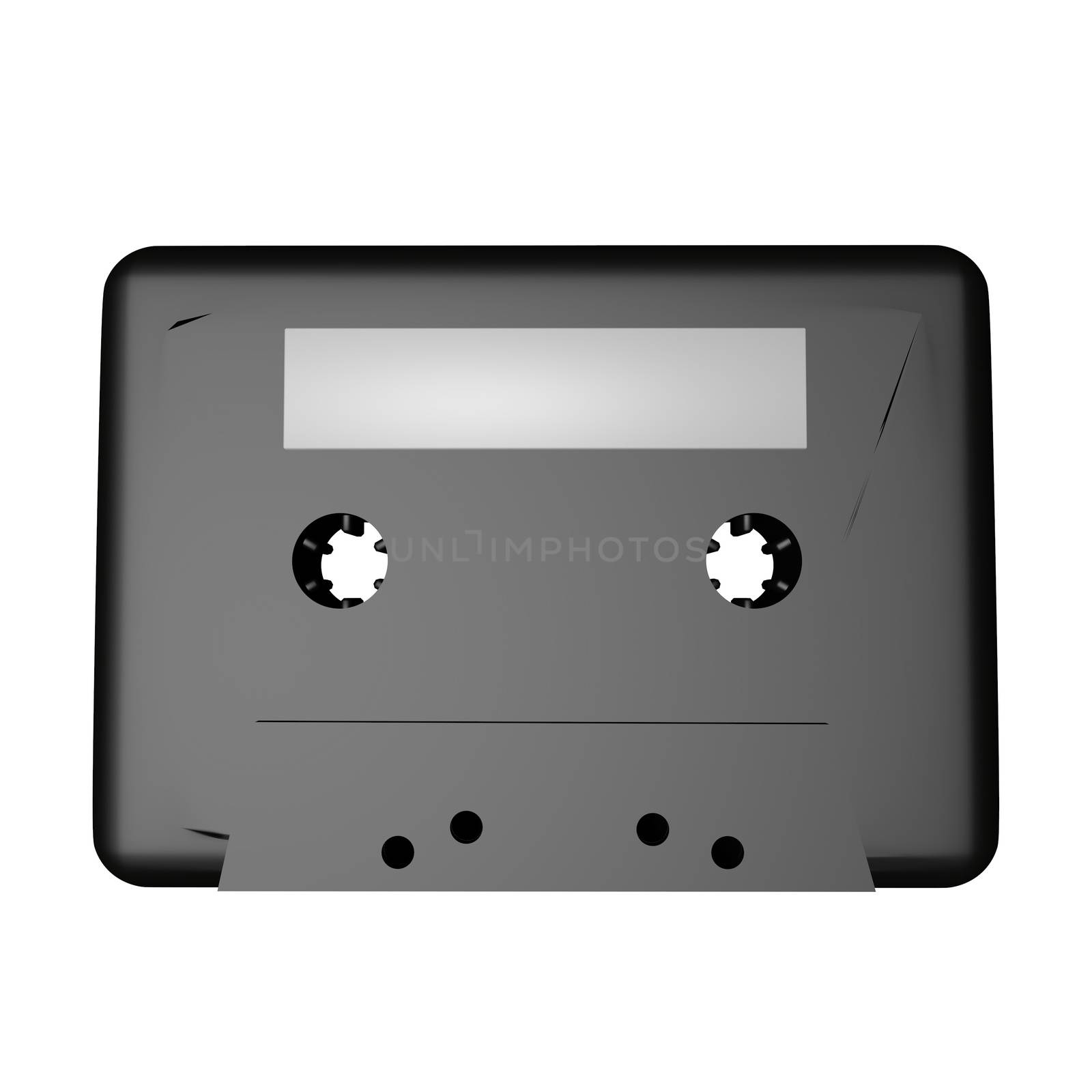 Black tape isolated over white, 3d render