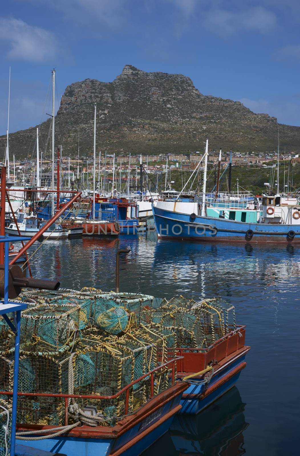 Fishing boats in the harbor at Houts Bay in South Africa