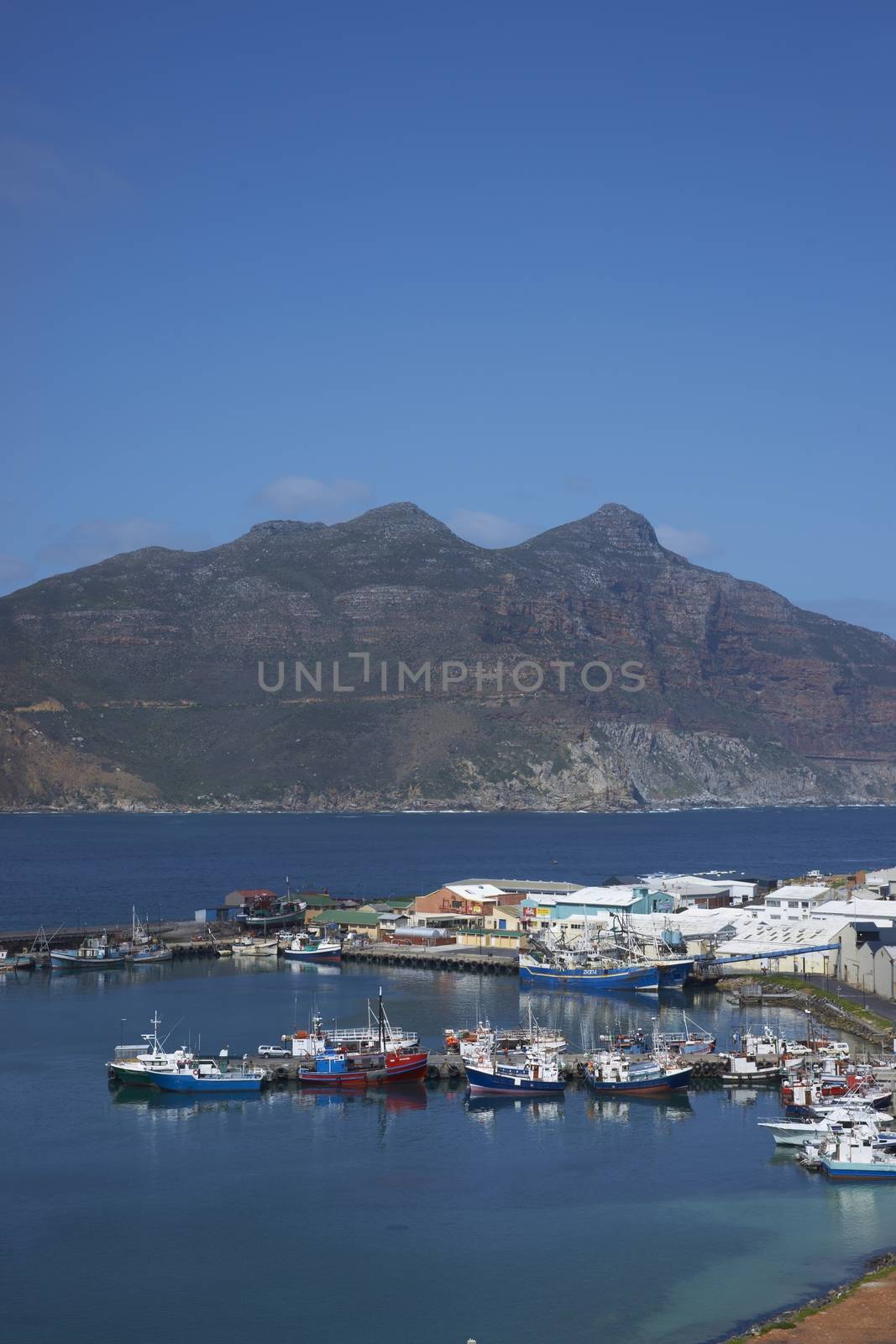 Fishing boats in the harbor at Houts Bay in South Africa