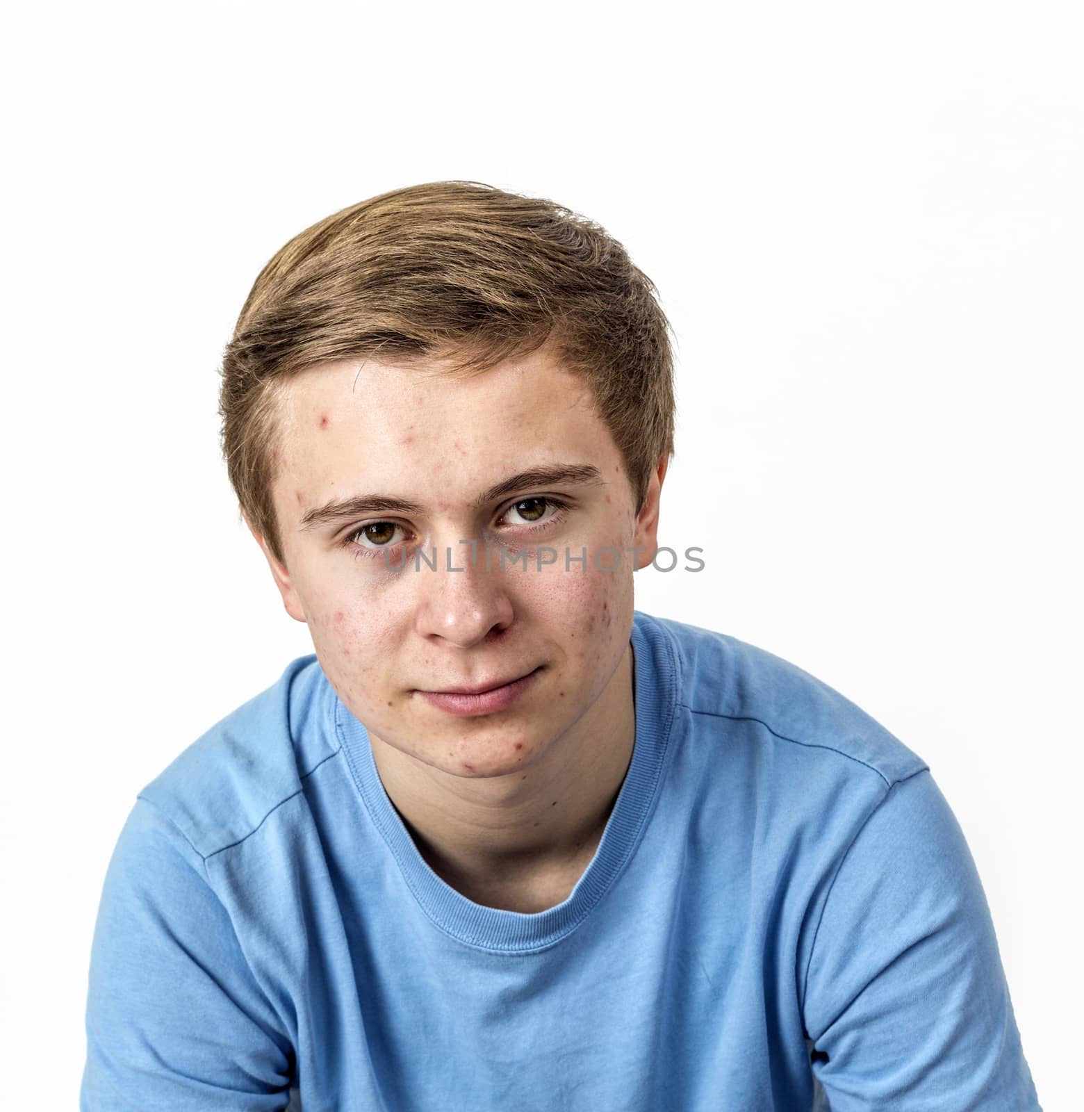 boy with blue shirt posing in studio by meinzahn