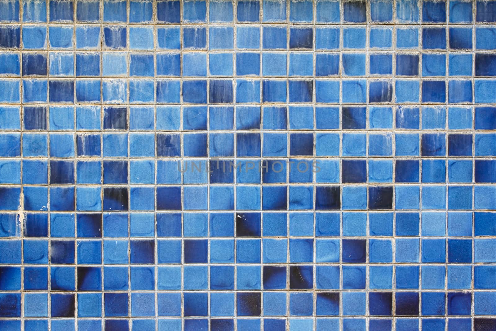 blue ceramic wall tiles and details of surface
