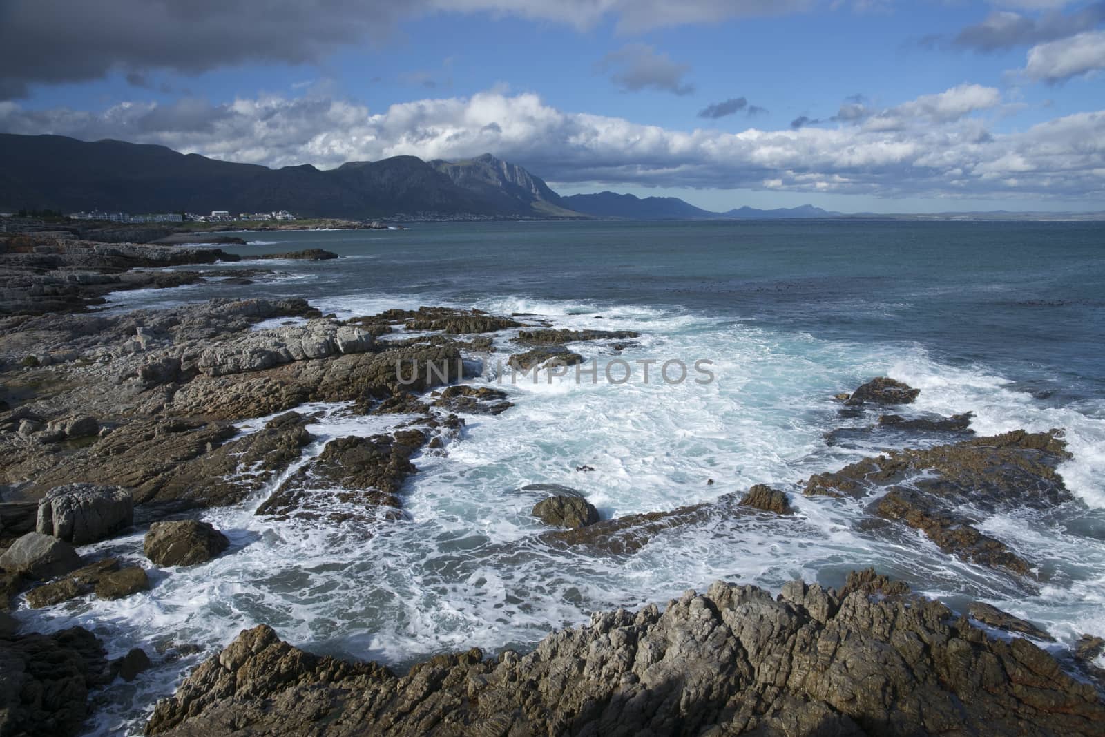 Coastline at Hermanus in the Western Cape of South Africa, famed for whale watching