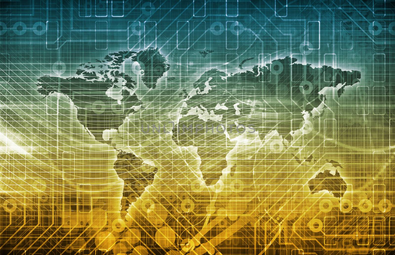 Global Digital Technology Concept with Monitors Screens