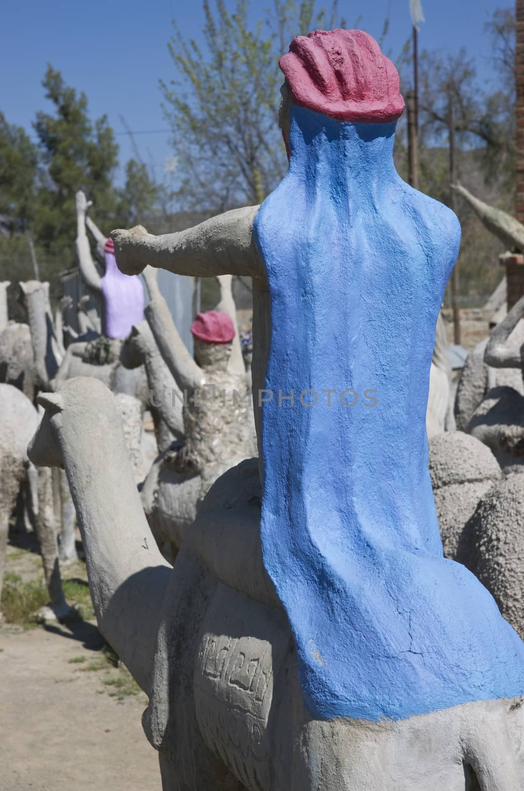 Sculptures at the Owl House Museum in Nieu Bethesda in the Eastern Cape, South Africa