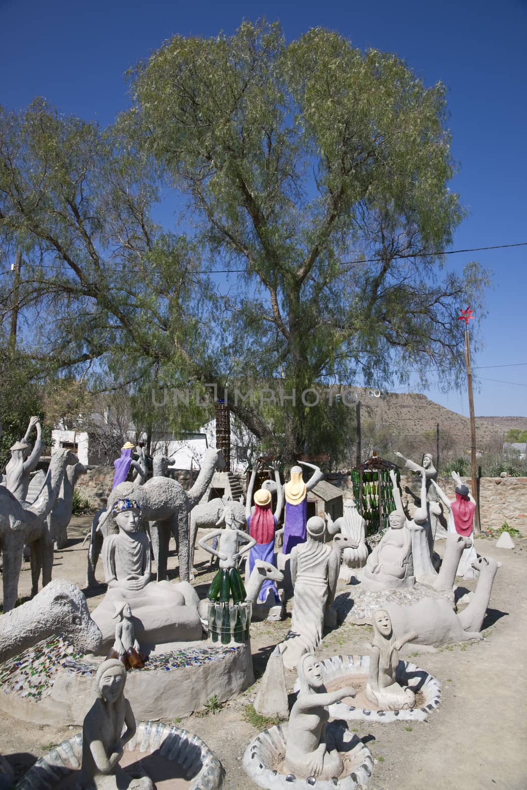 Sculptures at the Owl House Museum in Nieu Bethesda in the Eastern Cape, South Africa