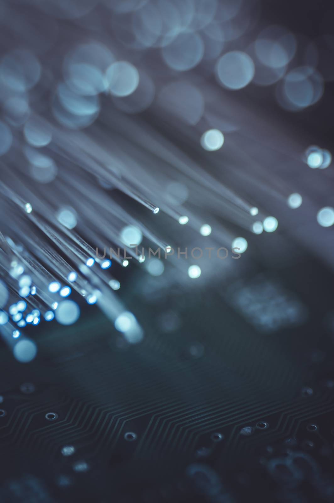 electrical plate of chips with fiber optic lights