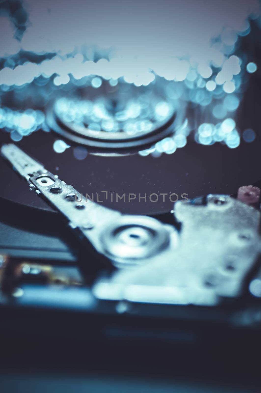 record plate of chips with fiber optic lights