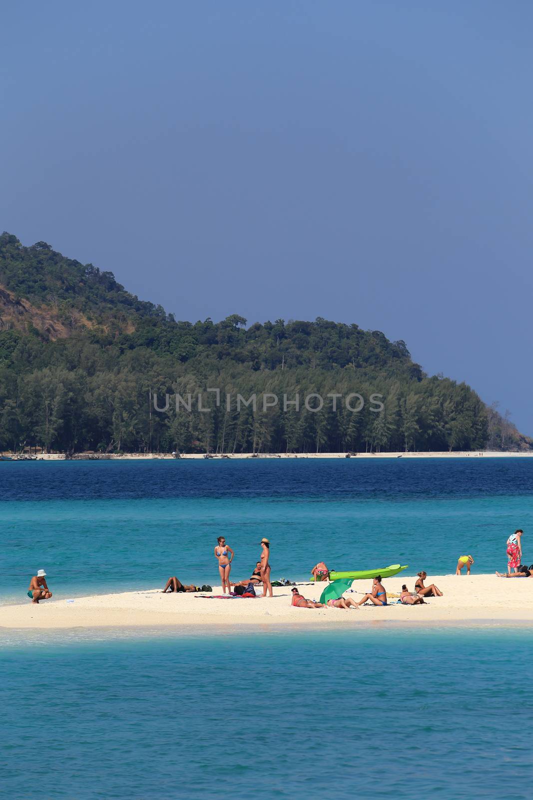 Unidentified people visit  Mountain beach in Lipe island by rufous
