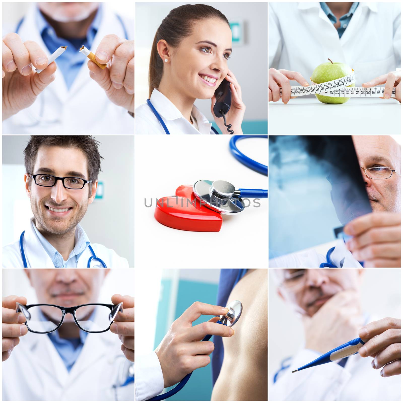 Various medical related images in a collage