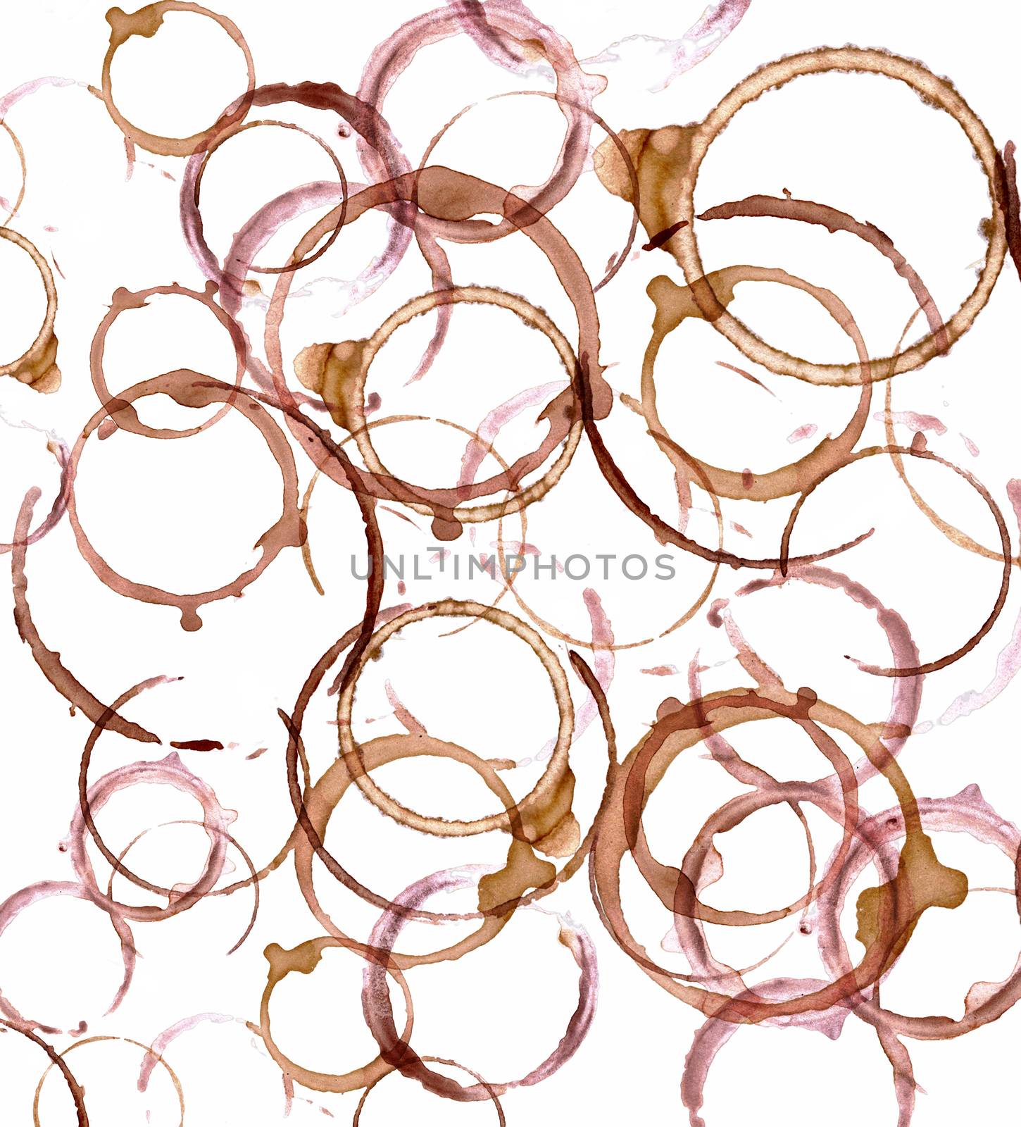 Image of the rings from mugs on white background