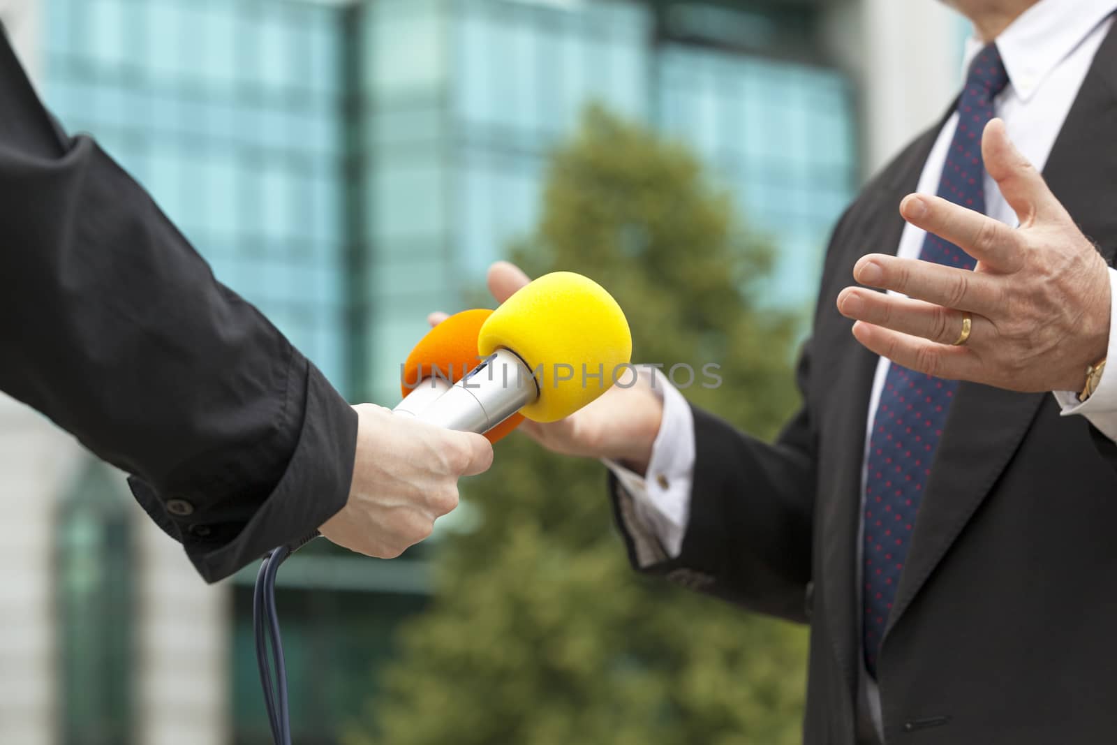 Interviewing businessman by wellphoto