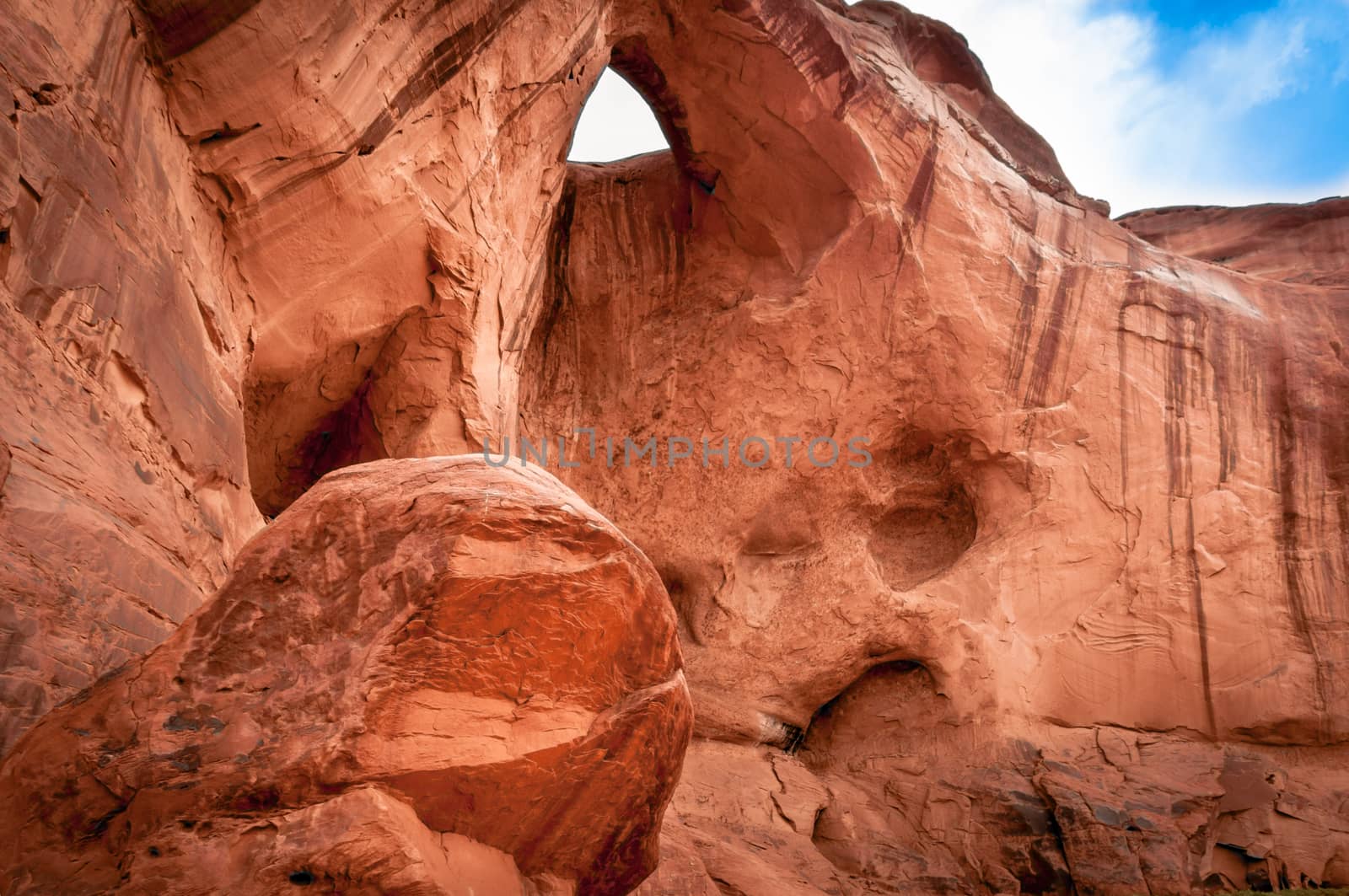 beautiful rock formation in Monument Valley wall layer texture pattern