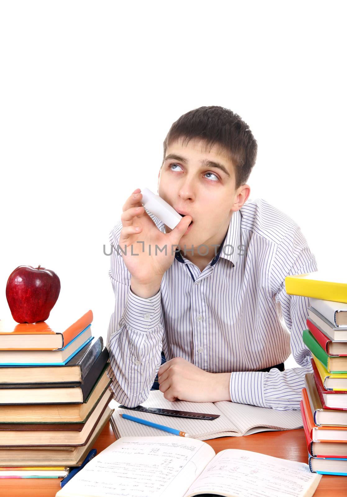 Student with Inhaler by sabphoto