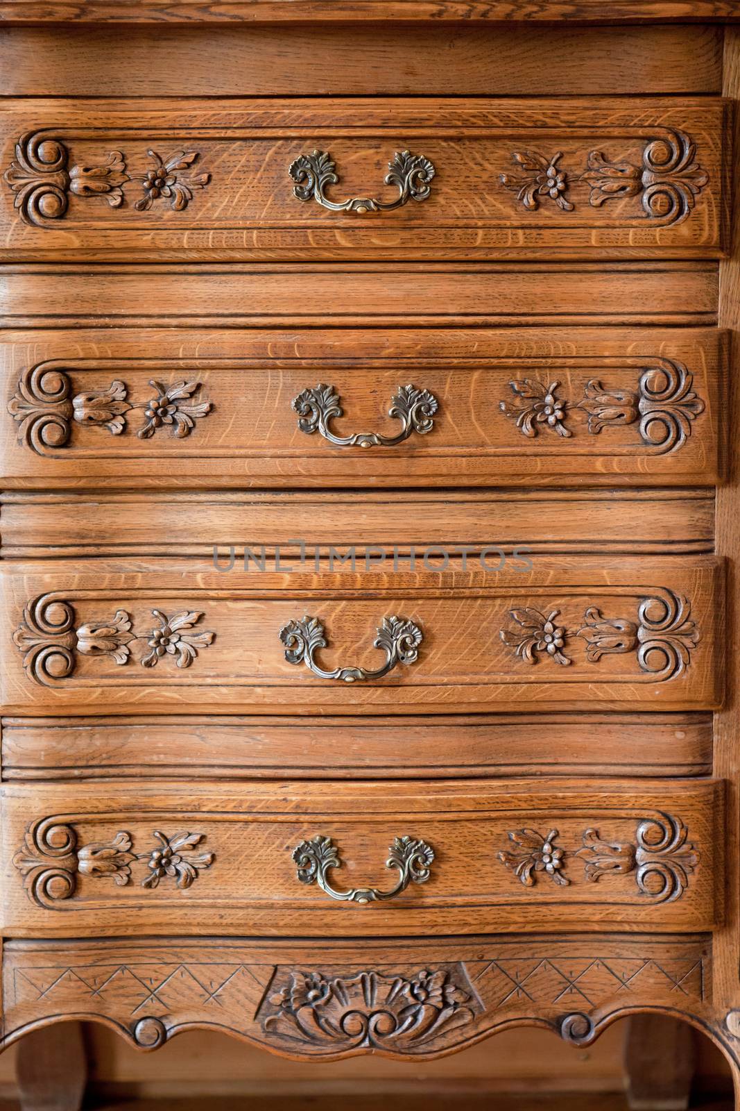 Antique wood carved chest of drawers  by juhku