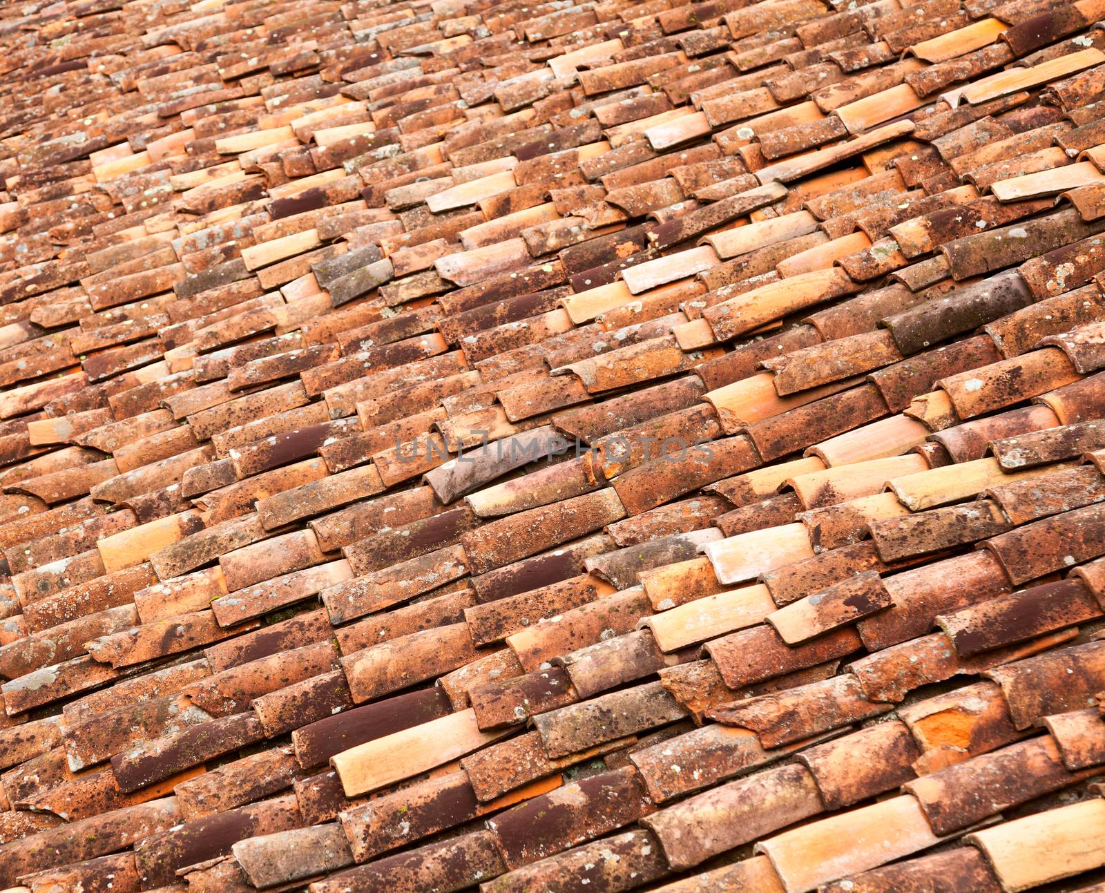 Aged ceramic tale roof in Turkey