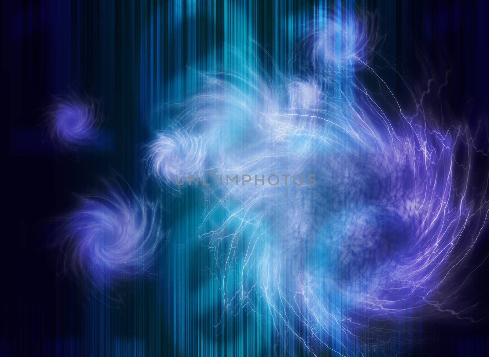 Glowing waves and lines. Hi-tech background by cherezoff