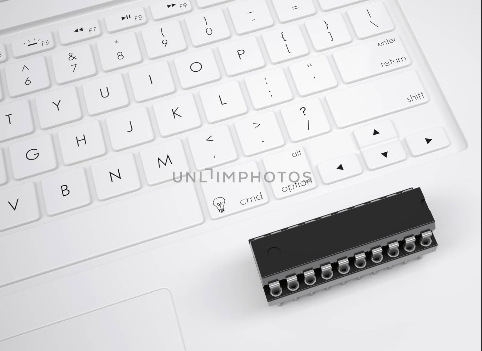 Electronic chip on the keyboard by cherezoff