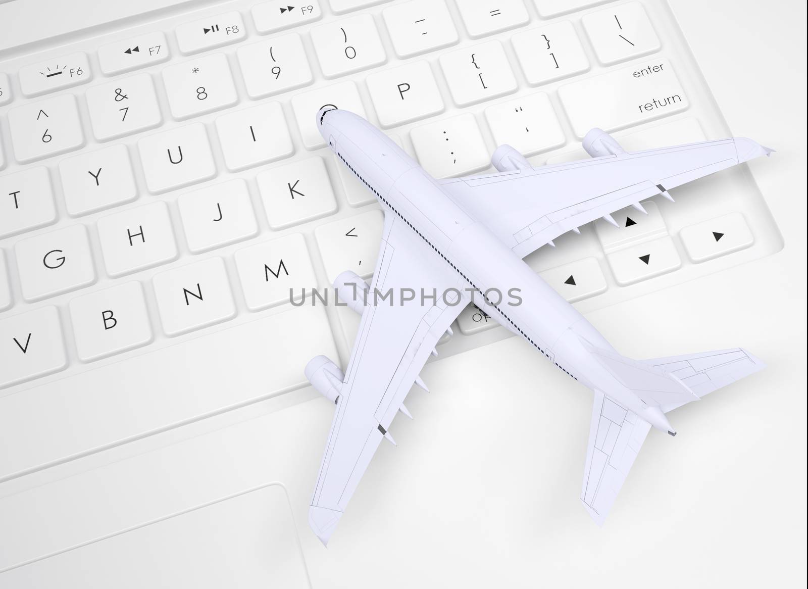 Airplane on the keyboard by cherezoff
