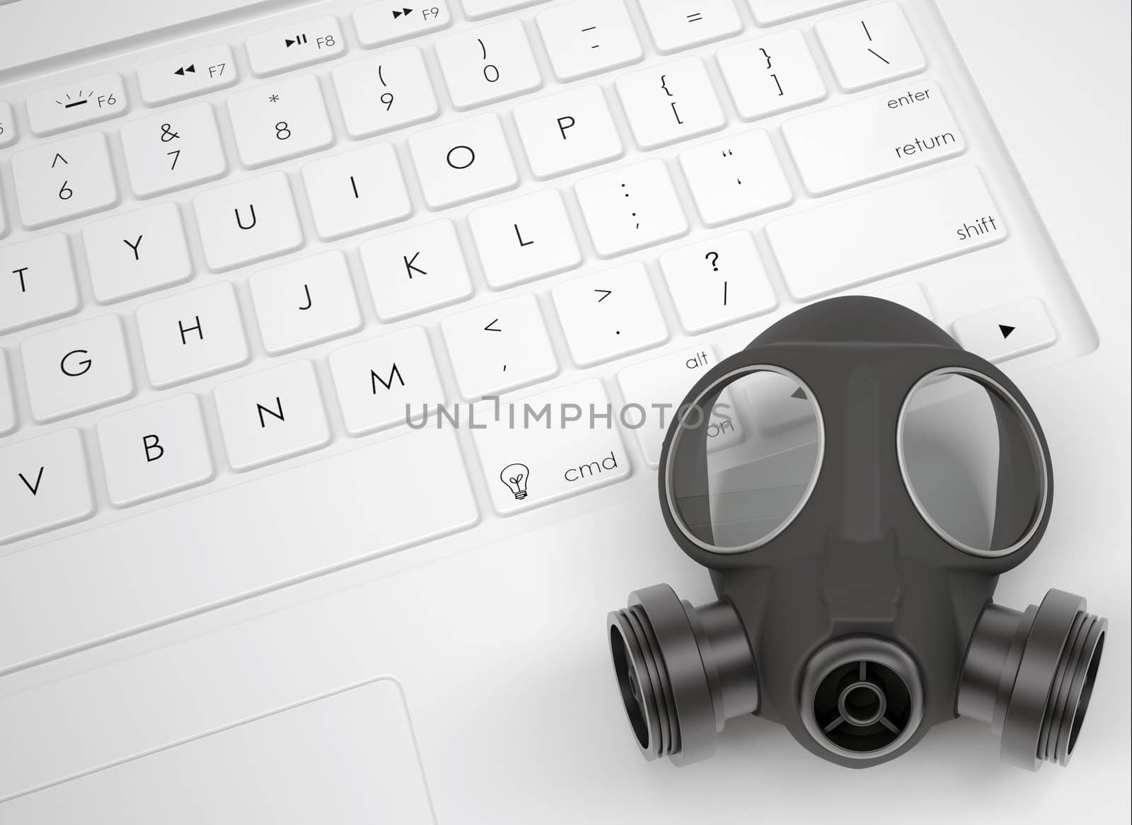 Gas mask on the keyboard by cherezoff