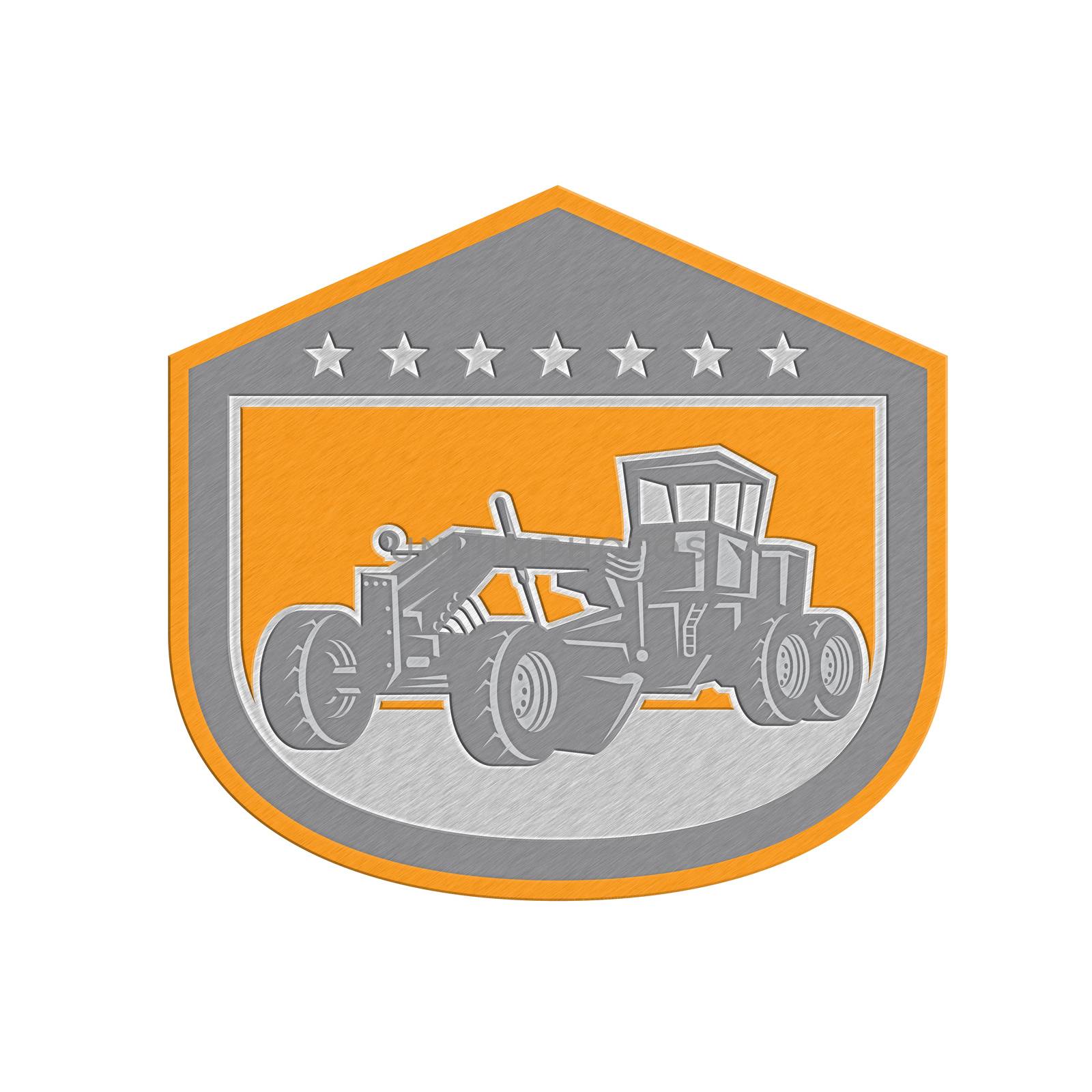 Metallic Road Grader Shield Retro by patrimonio