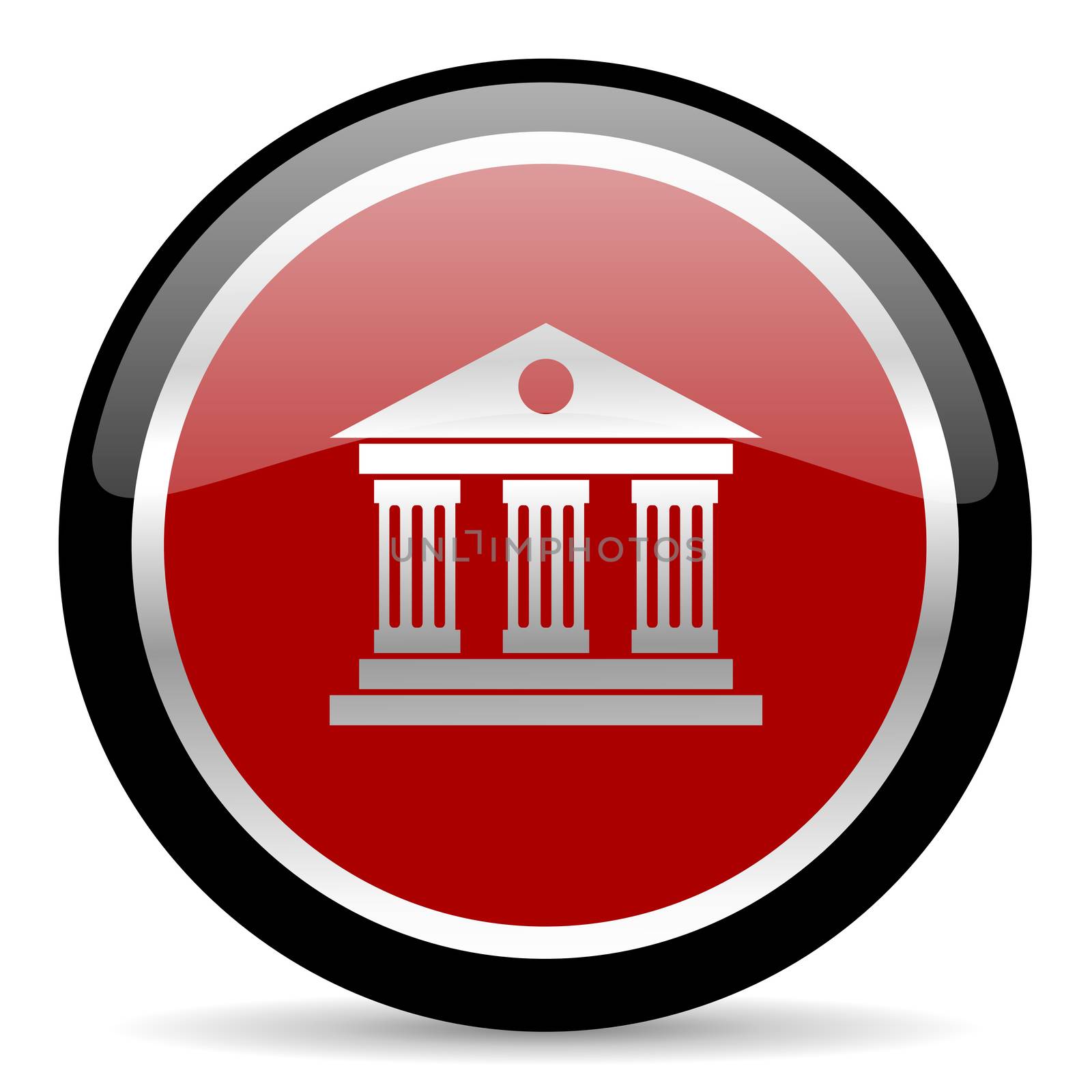 red glossy web button on white background