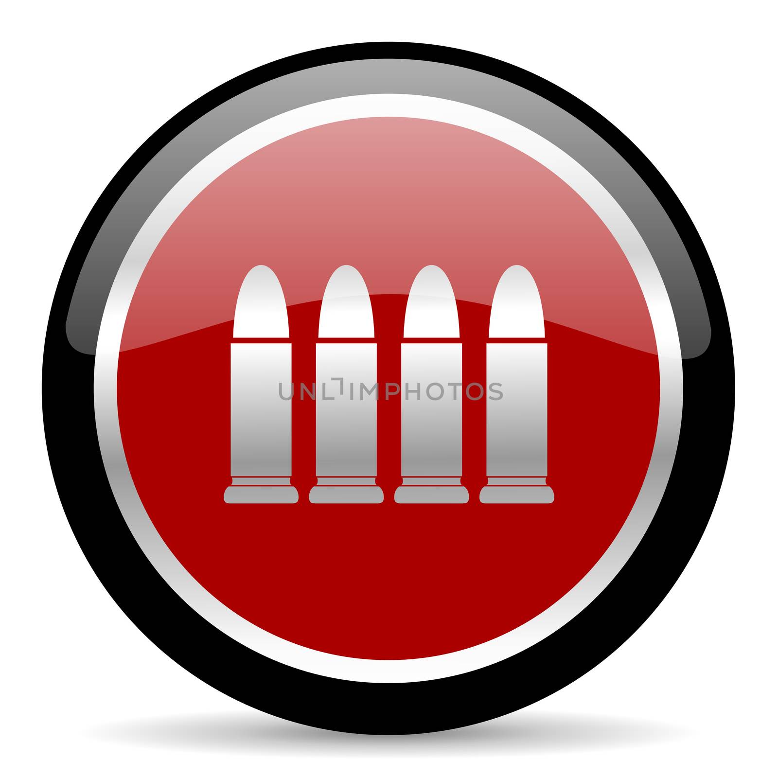red glossy web button on white background