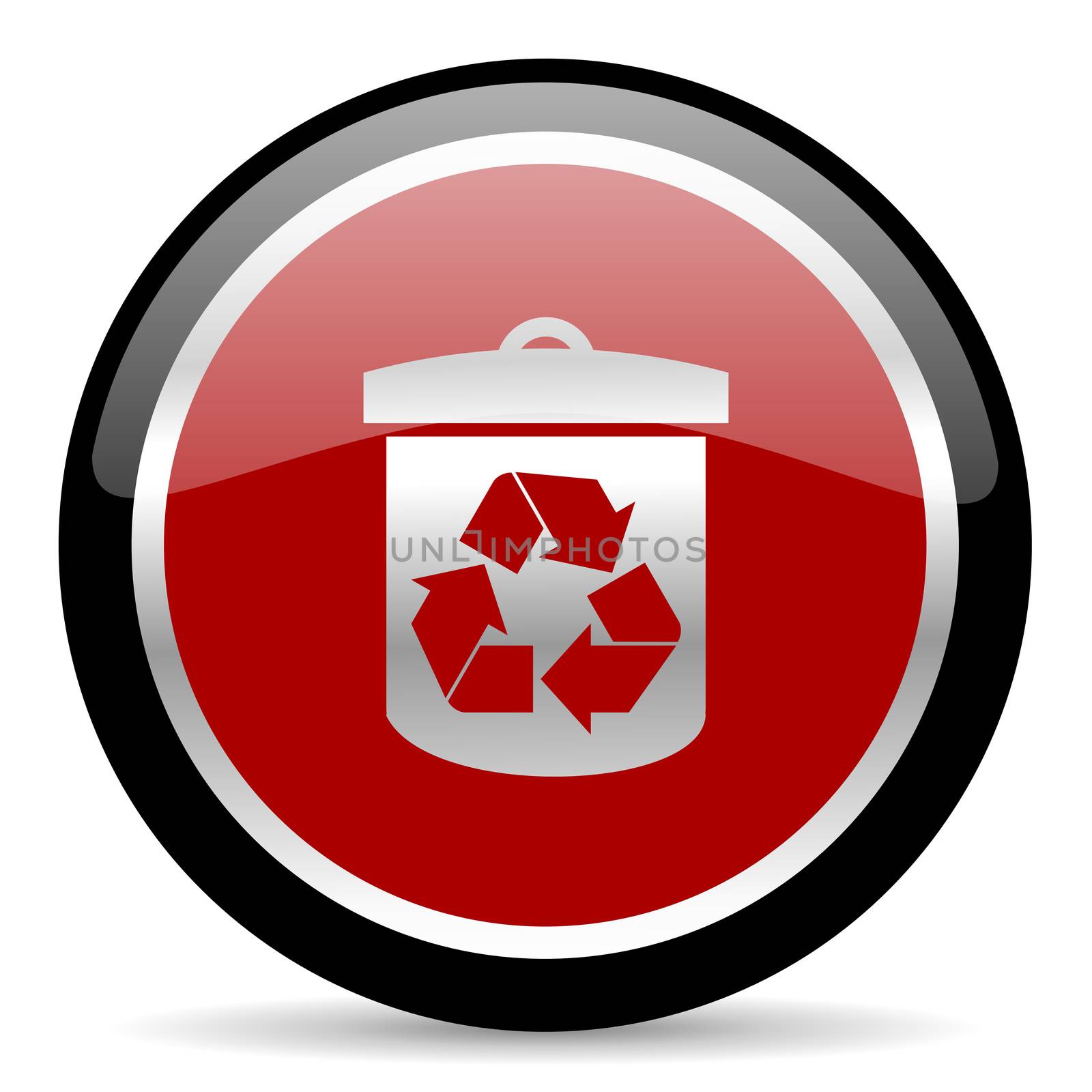 red glossy web button on white background