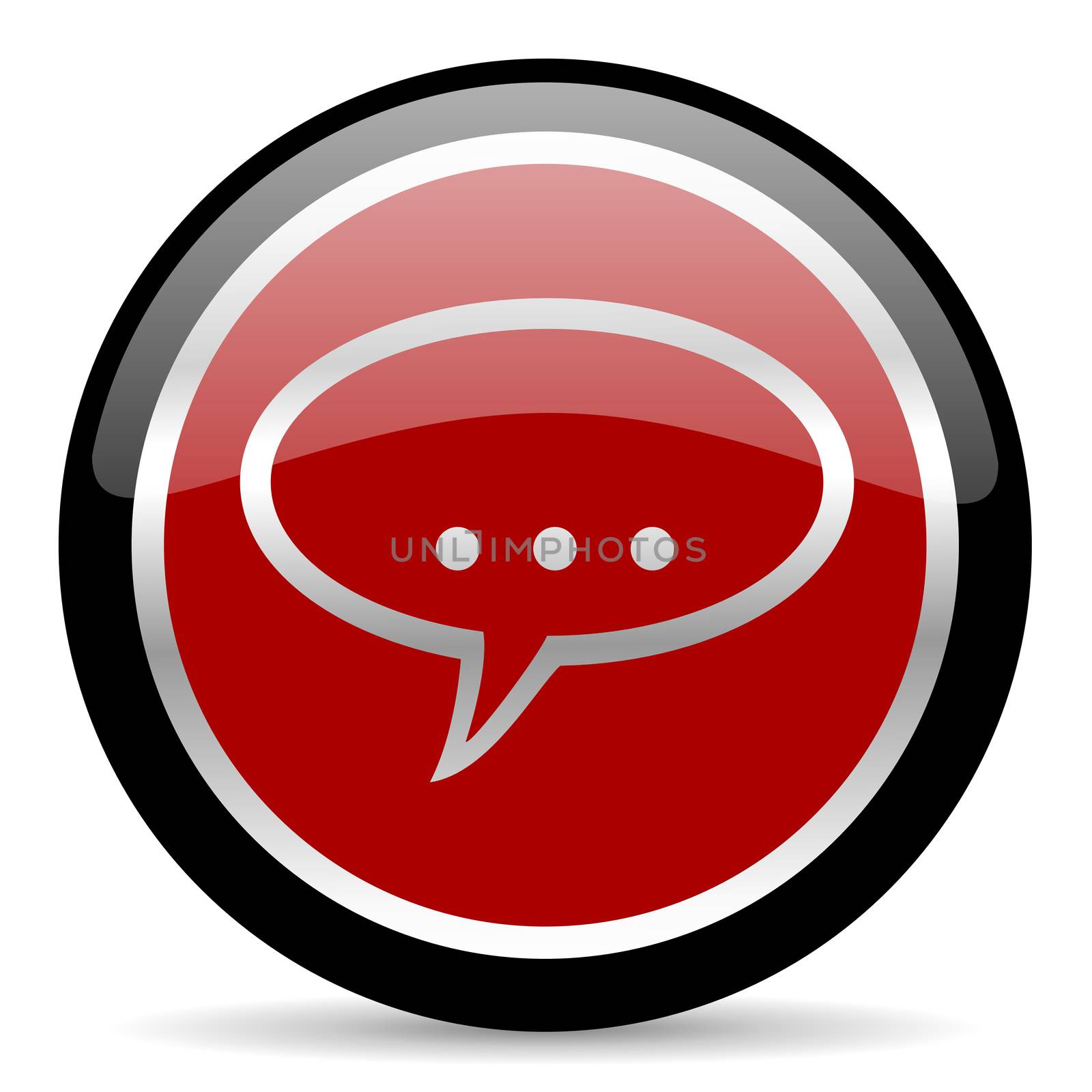 red glossy web button on white background